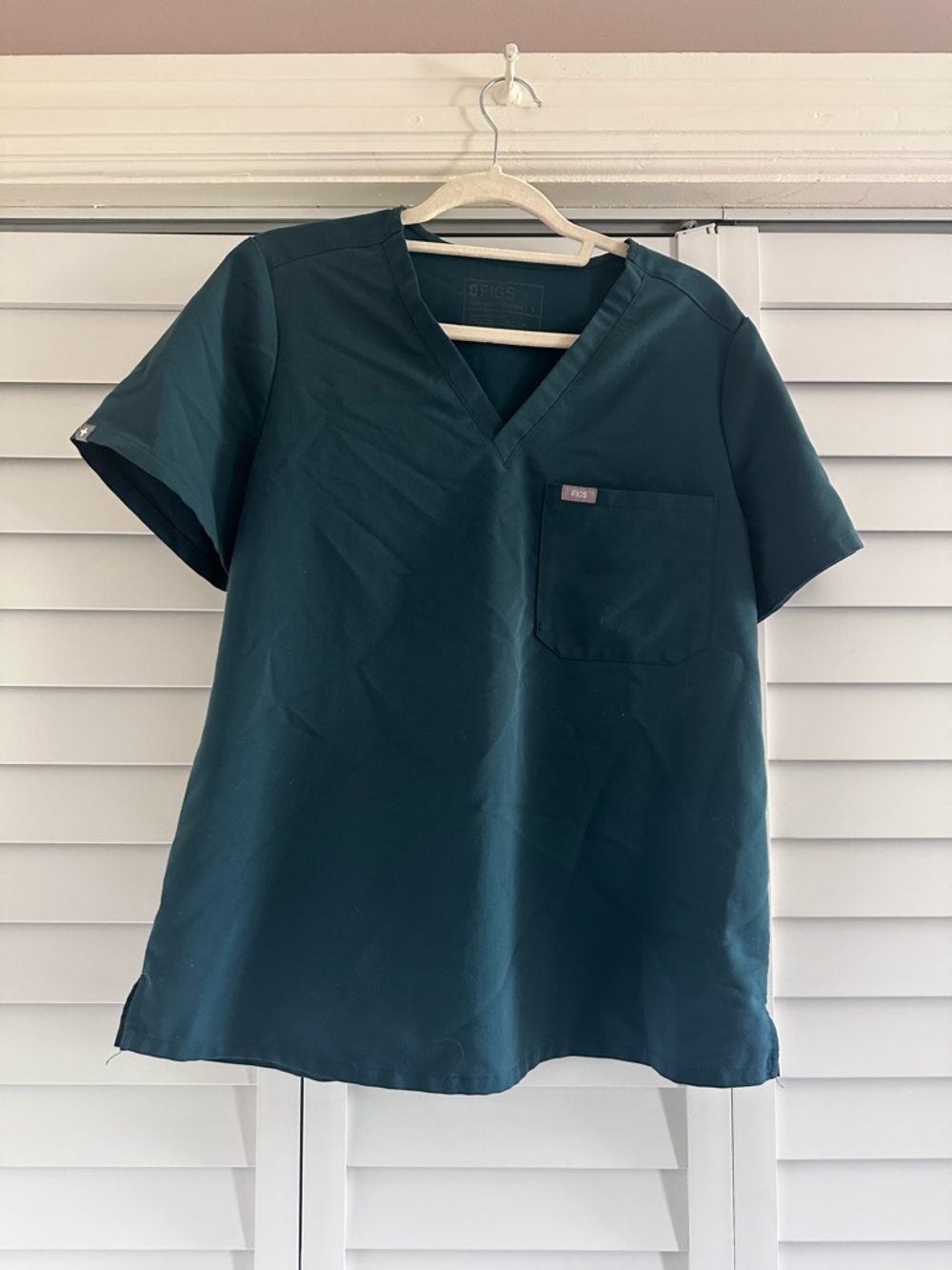FIGS Deep Teal V-Neck Medical Scrub Top